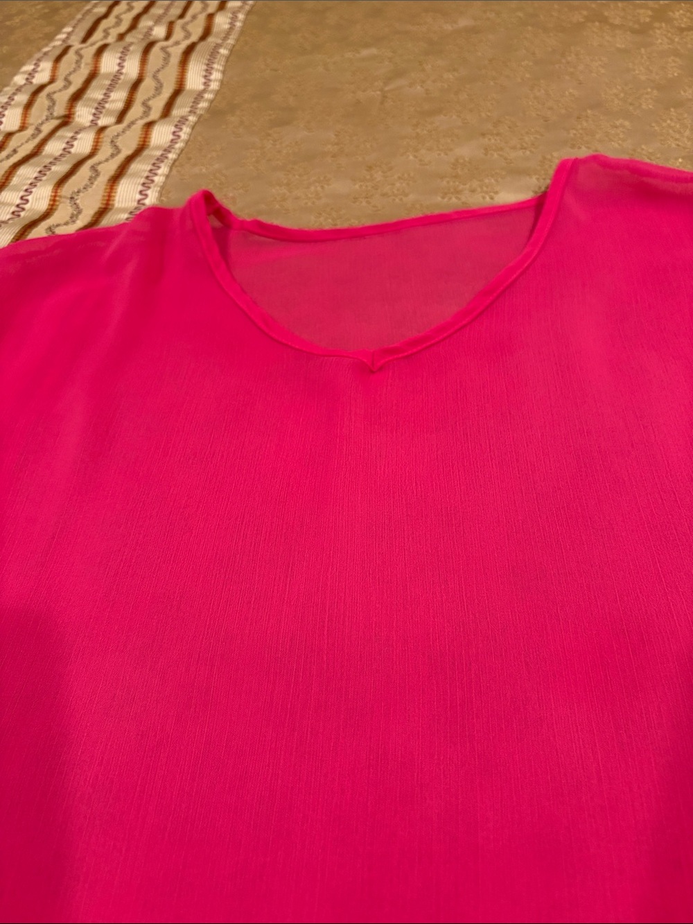 Bright Hot Pink Tassel Beach Cover-Up, One Size - Picture 4 of 5